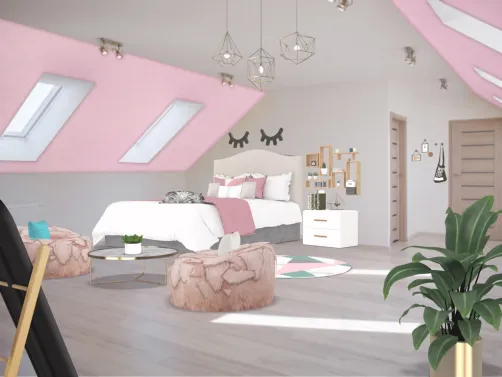 Pink and Gold Bedroom