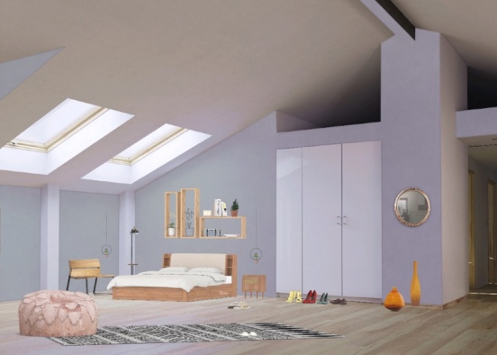 bedroom loft Design Rendering