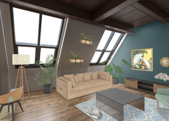 comfy exotic living-room  Design Rendering
