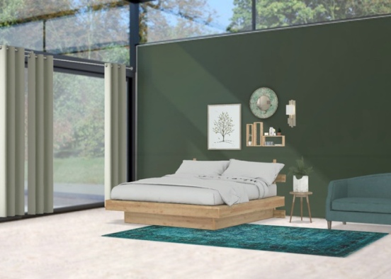 green.  bedroom Design Rendering