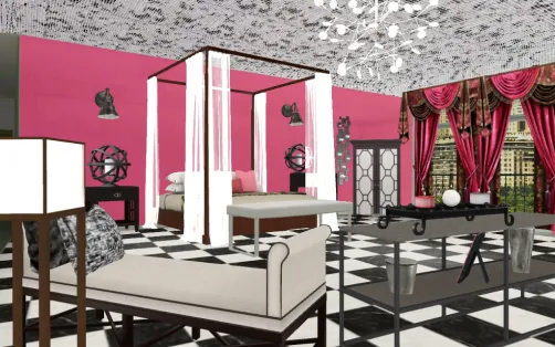 Pink & Black Bed