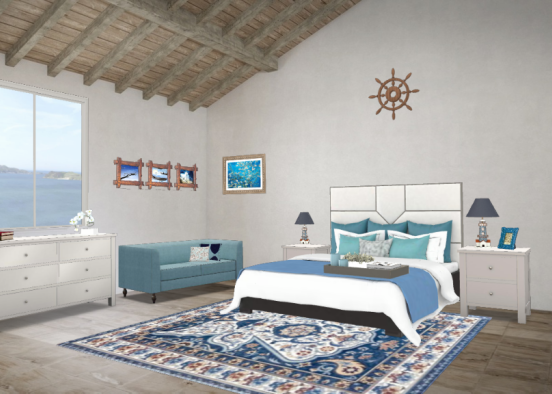 Camera da letto in stile Mediterraneo #newstile Design Rendering