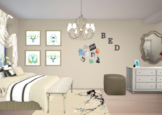 Bedroom shabby #newstile Design Rendering