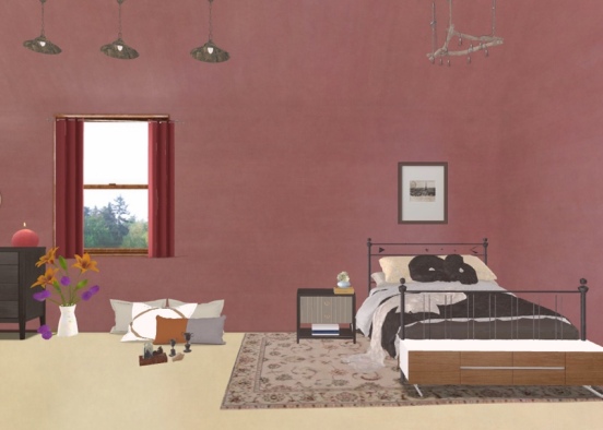 retro bedroom 🛏  Design Rendering