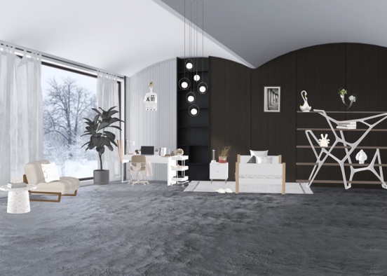 White room 🤍🖤 Design Rendering