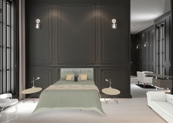 1 hotel bedroom Design Rendering