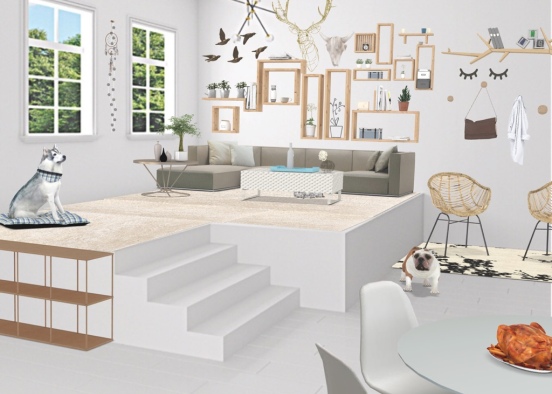 Small House Living Room Design Rendering