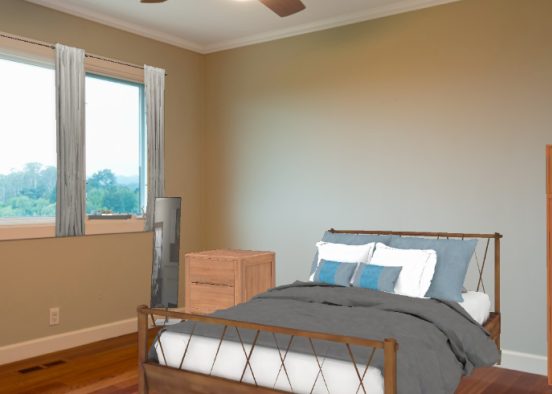 Simple bed/ guest room Design Rendering