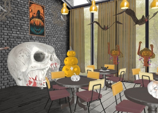 Halloween cafe  Design Rendering
