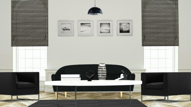 Monochrome living room 