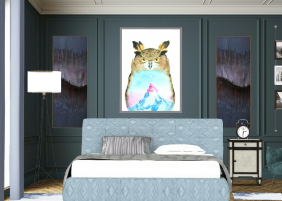 Blue bedroom Design Rendering