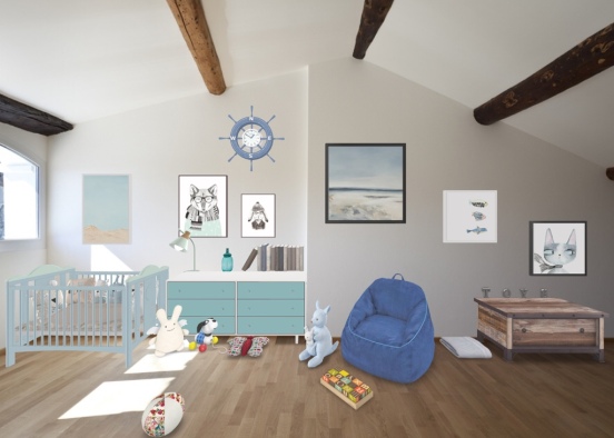 beachside baby’s room Design Rendering