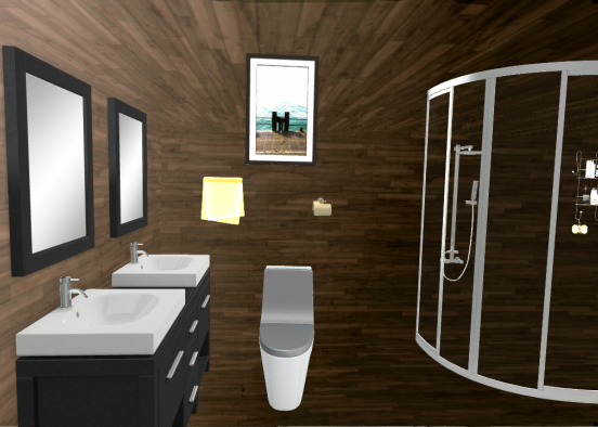 Baño de cuarto 💛💛💜💜 Design Rendering