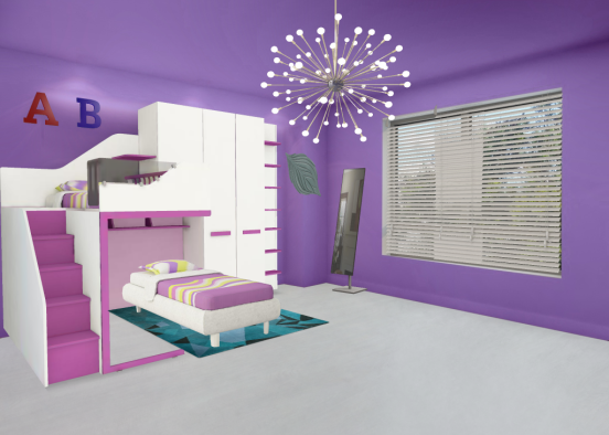 The imagination girls bedroom Design Rendering