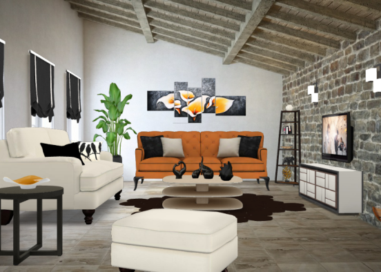 Winter living room Design Rendering