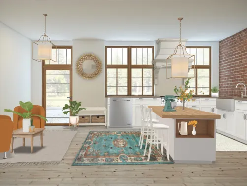 teal kitchen 
