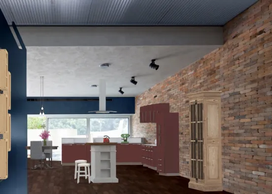 mafia house kitchen Design Rendering