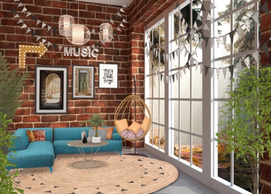 Bohemian Living Room Set 🌟 Design Rendering