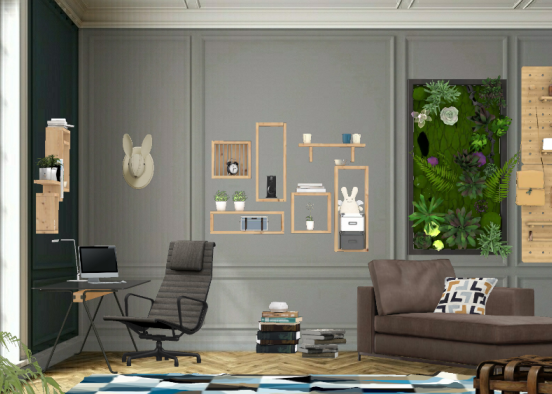 Room with plant-wall Design Rendering