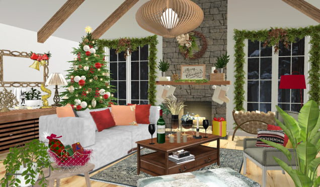 Sala de estar navideña