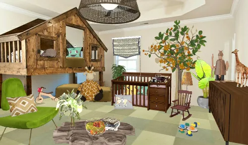 Habitación de bebé con mucho estilo selvático 😁🍀🍁🌿🐨🐴🐯🐼