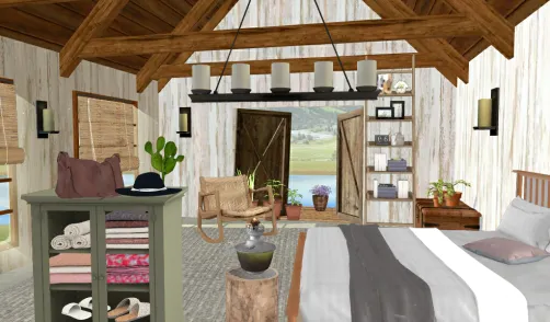 Dormitorio con estilo wabi sabi