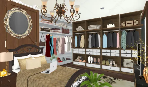 Dormitorio con vestidor