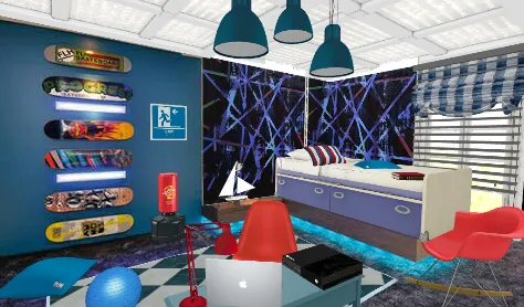 Habitación moderna de adolescente 
