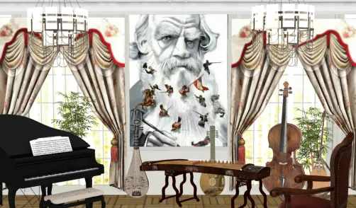 Sala de música en homenaje al gran maestro de la literatura mundial Tolstói