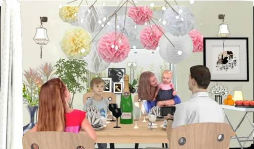 Almuerzo íntimo tras la renovación de votos después de 10 años de casados