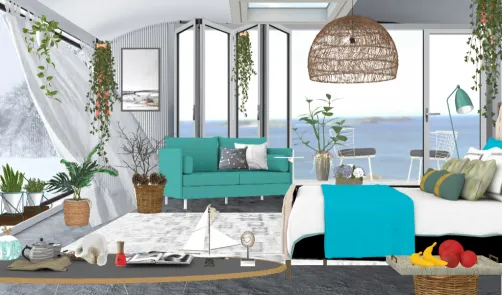 Dormitorio moderno en la playa