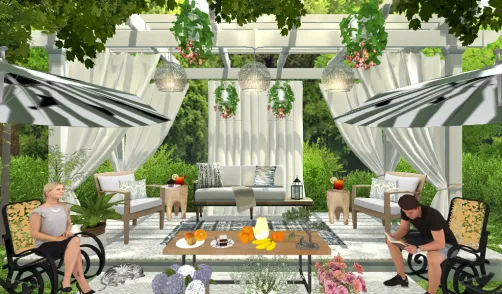 Jardín con glorieta