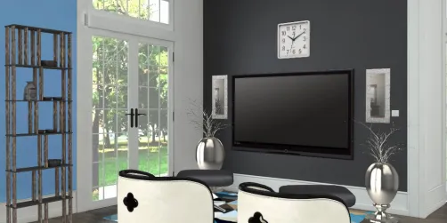 Black and shiny TV lounge