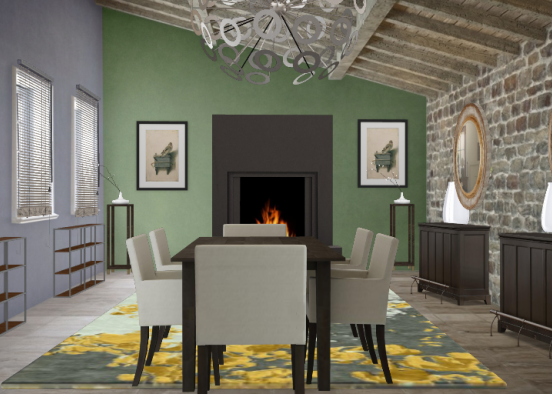Elegant modern dining room0 Design Rendering