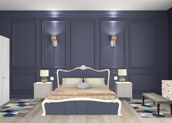 A classic bedroom Design Rendering