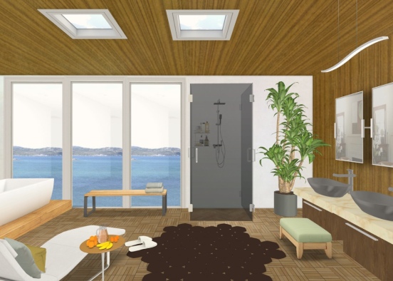 Bathroom ocean view  Design Rendering