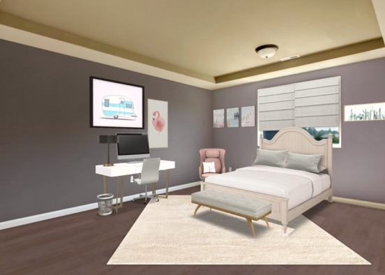 Teen Bedroom Design Rendering