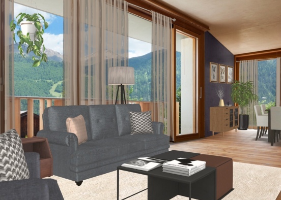 living room with a view Design Rendering
