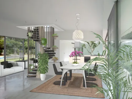 Open space con accesso a terrazza sul tetto