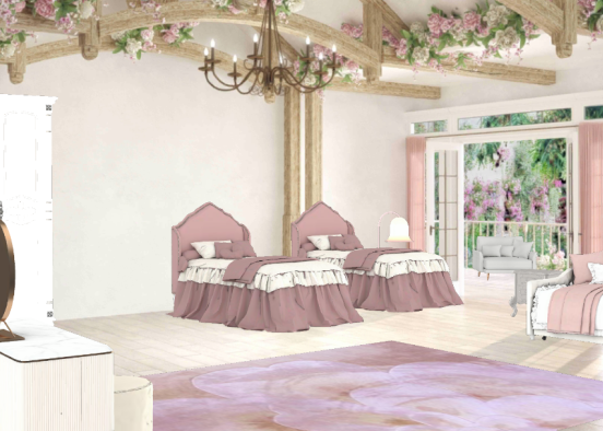 A Pink Room for Two Design Rendering