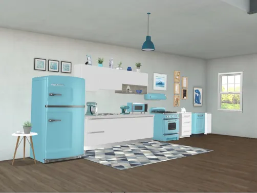 Blue retro kitchen