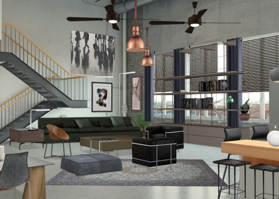 Living Room in modern style!! Design Rendering