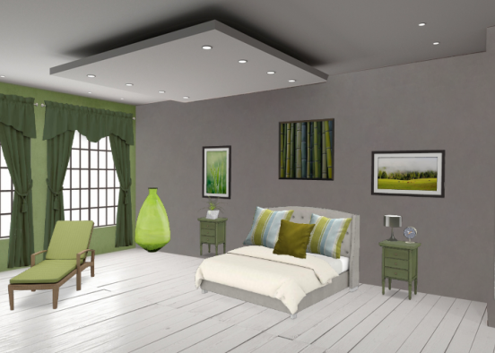 Camera da letto green🍀🌵 Design Rendering
