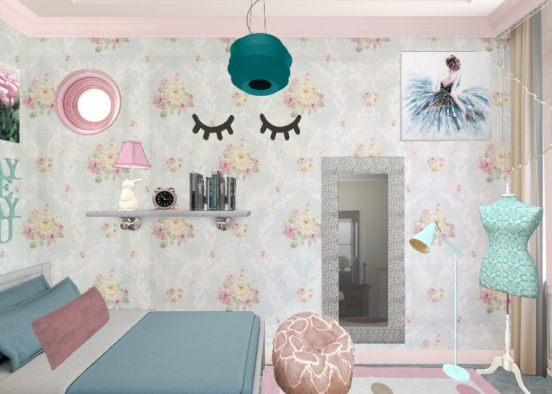 Pink and turquoise Design Rendering