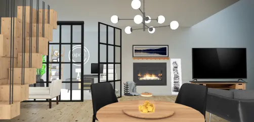 Rustical black living room 