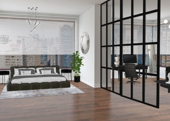 Bedroom & office Design Rendering