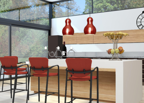 Dining kitchen combo Design Rendering
