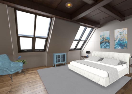 blue master bedroom  Design Rendering