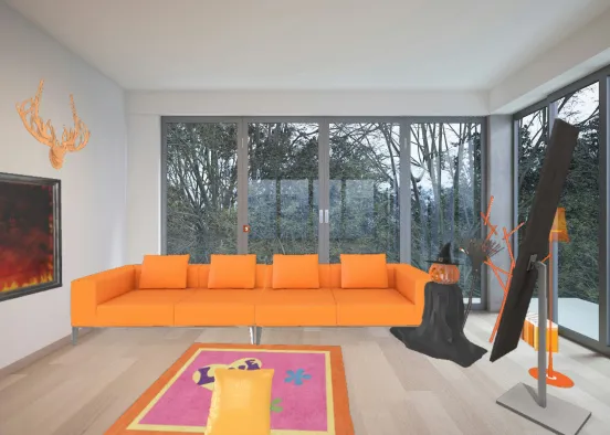 Ciao questo è il salotto arancione.              Hi this is my orange living room.              Hola esta es mi sala naranja.     Salut c'est mon salon orange.    嗨，這是我的橙色客廳 Design Rendering