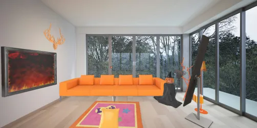Ciao questo è il salotto arancione.              Hi this is my orange living room.              Hola esta es mi sala naranja.     Salut c'est mon salon orange.    嗨，這是我的橙色客廳